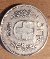 Schweizer Silbermünze 5 Franken 1939 B gut erhalten