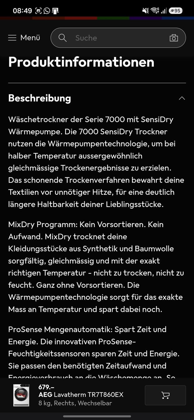 AEG Wäschetrockner: Trockner AEG Lavatherm  8kg – Gebraucht aus Altnau von Fraeser1983 2