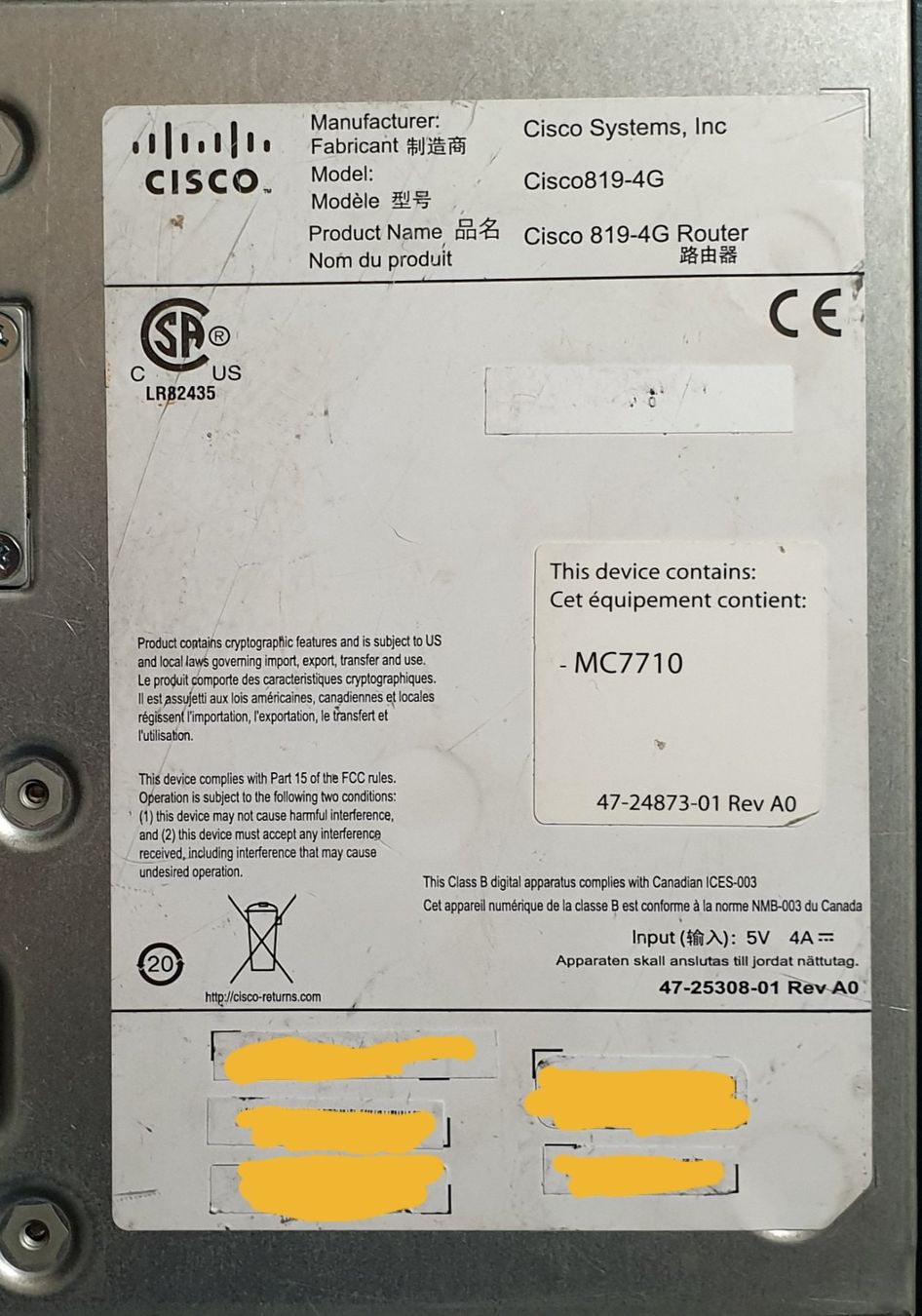 Cisco Modem & Router: Cisco819-4G Router + Netzteil – Usato da Volketswil venduto da jul_hwb8 2