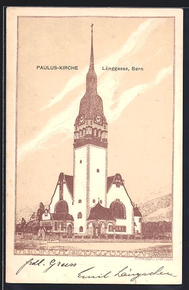 Ansichtskarten: Bern, Paulus-Kirche in der Länggasse – Gebraucht aus Berlin von bartko-reher