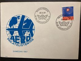 Schweiz 1967 Cachet+Stempel Tag der Aerophilatelie Samedan