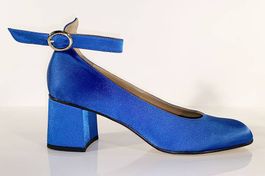Luca Valentini Absatzschuhe blau Samt Gr. 41 - NEU