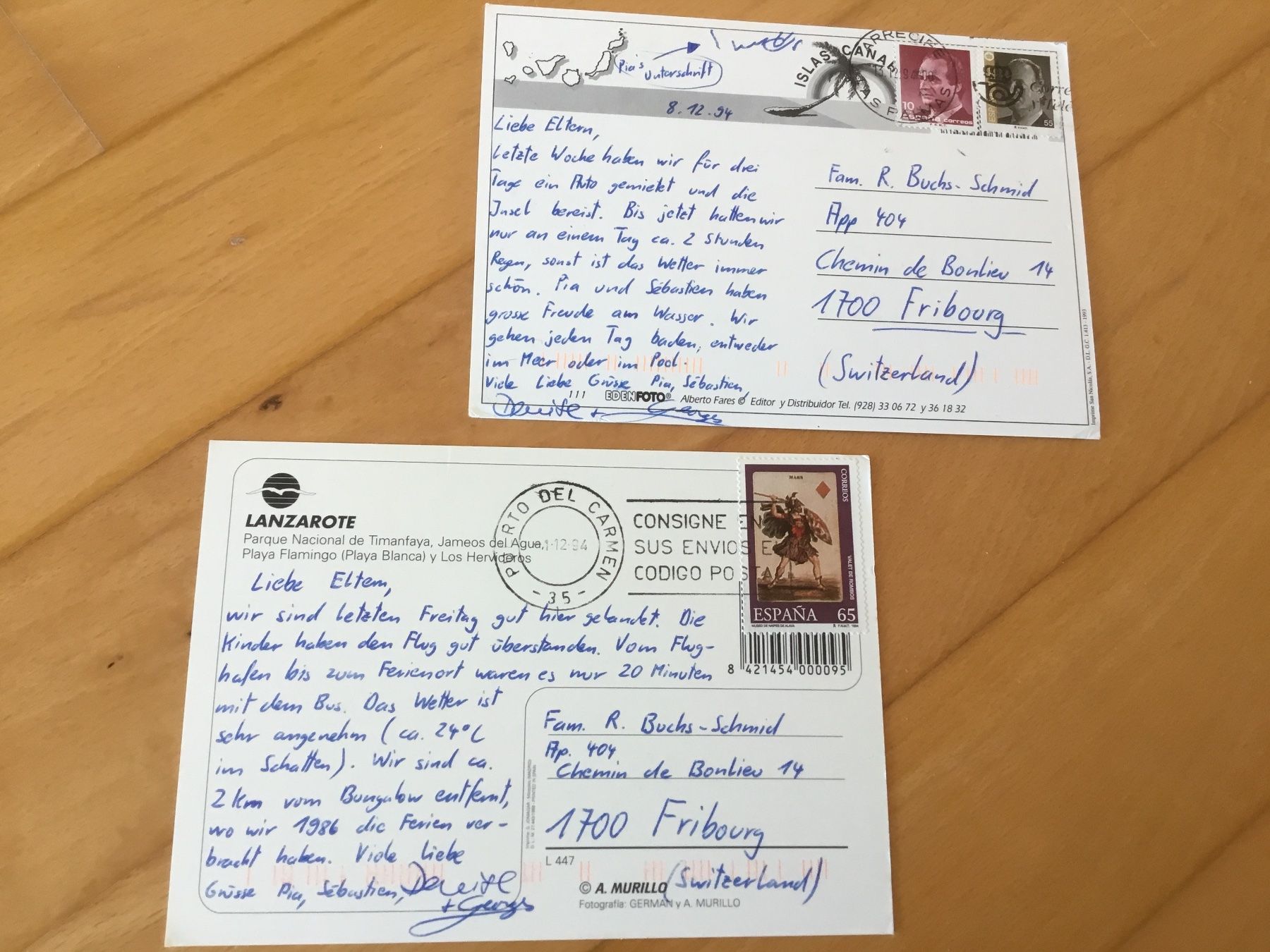 Ansichtskarten: 2 Lanzarote Postkarten – Gebraucht aus Kerzers von Georges3210 1