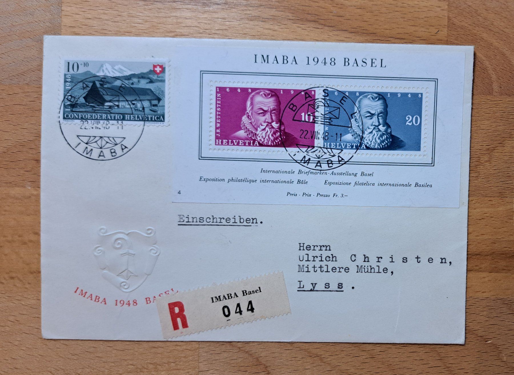 Tutti i francobolli: R Beleg IMABA 1948 nach Lyss – Usato da Unterägeri venduto da PhilatelieStudiger