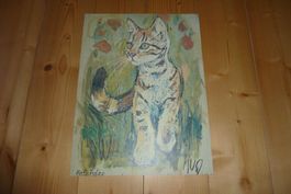 Fritz Hug, Falbkatze, Druckgraphik