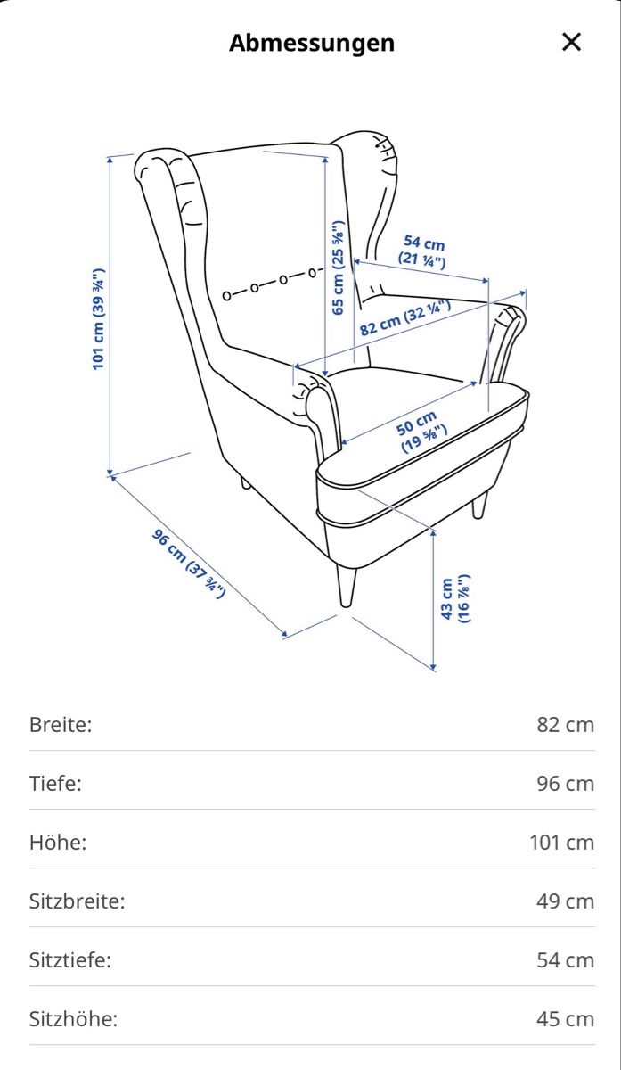 Ikea Sessel: Ohrensessel Strandmon von Ikea, hellblau – Neu (gemäss Beschreibung) aus Basel von Galitia 2