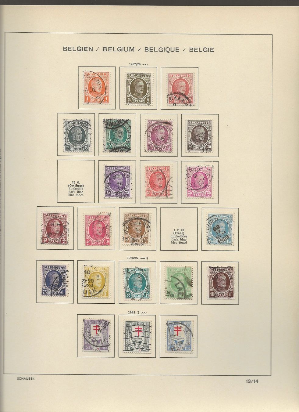 Tutti i francobolli: Marken Belgien  1920 bis 1930 – Usato da Au ZH venduto da xelagreb01 2