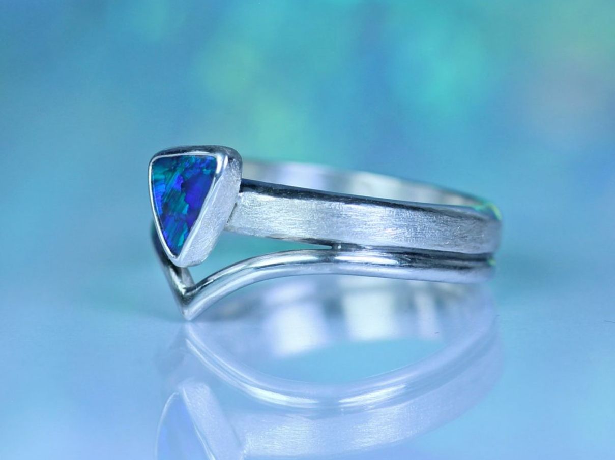 Anelli: LUNA SERENA Boho Silberring mit australischem Opal · EU 58 – Nuovo e nell'imballaggio originale da Bern venduto da OSONO.Design 5