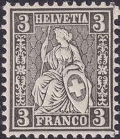 1862, Sitzende Helvetia, Nr.29 postfrisches ** Luxusstück!
