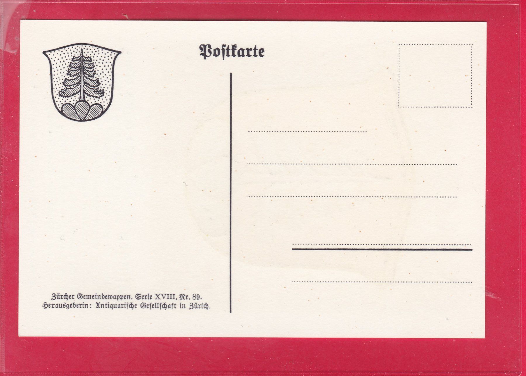 Cartoline postali: ZÜRCHER GEMEINDEWAPPEN, LUFINGEN – Usato da Oberrieden venduto da Gebirgsstelze 1