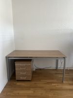 Schreibtisch mit Holzplatte 160x80, inkl. Korpus