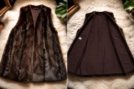 Gilet en véritable fourrure de vison