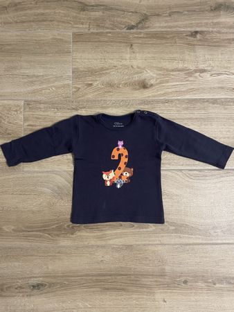 Langarmshirt Gr. 86/92 mit Zahl 2 für Geburtstagskind