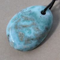 ♥ ANHÄNGER / LARIMAR - ATLANTIS STEIN / MASSIV + ELEGANT ♥