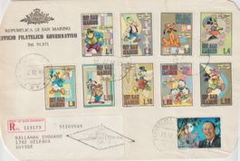 Enveloppe philatélique San Marino Disney 1970 premier jour