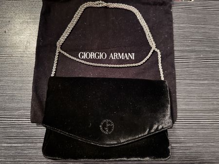 GIORGIO ARMANI - Clutch Handtasche velvet samt schwarz 