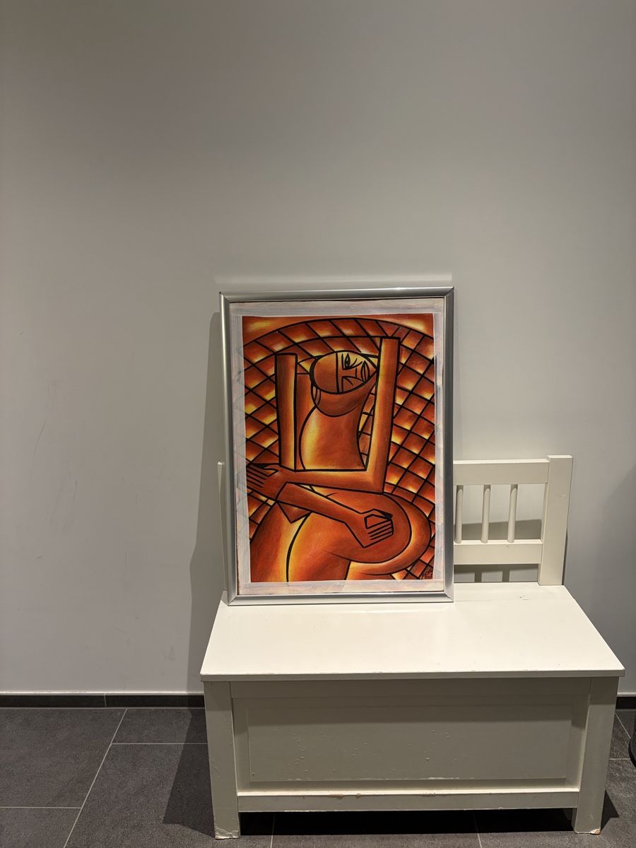 Gemälde: Kunst Bild abstrakte Figur gerahmt – Gebraucht aus Thalwil von Counterdude 7