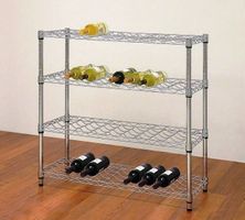 Stahldraht-Chrom-Weinregal 99x91x36cm 36 Flaschen - HxBxT
