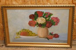 Kunst Ölgemälde Still Leben grosses Ölgemälde signiert