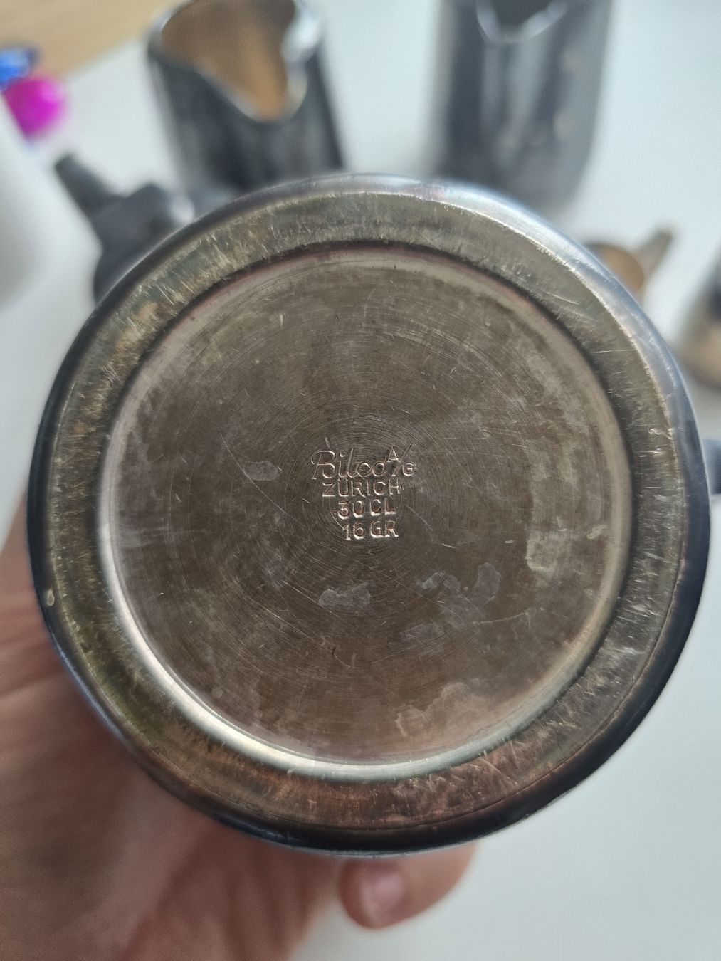 Set di piatti: 6-teiliges Kannen- & Milchkännchen schwer versilbert – Usato da Kreuzlingen venduto da Klingelton_21600 6