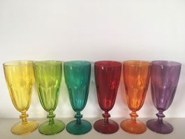 CRISTAL D‘ARQUES bunte Champagnergläser 6Stk.