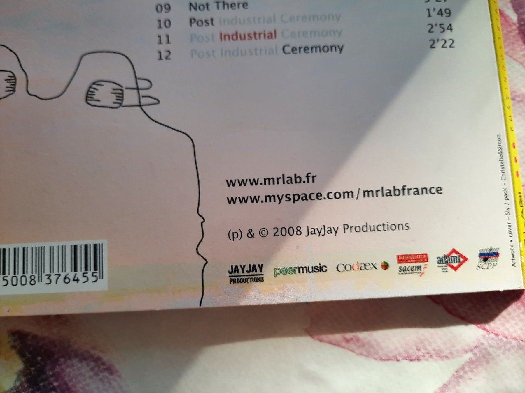 CDs: CD Mr Lab - Post Industrial Ceremony – D'occasion à Pully par bro_n52j 3