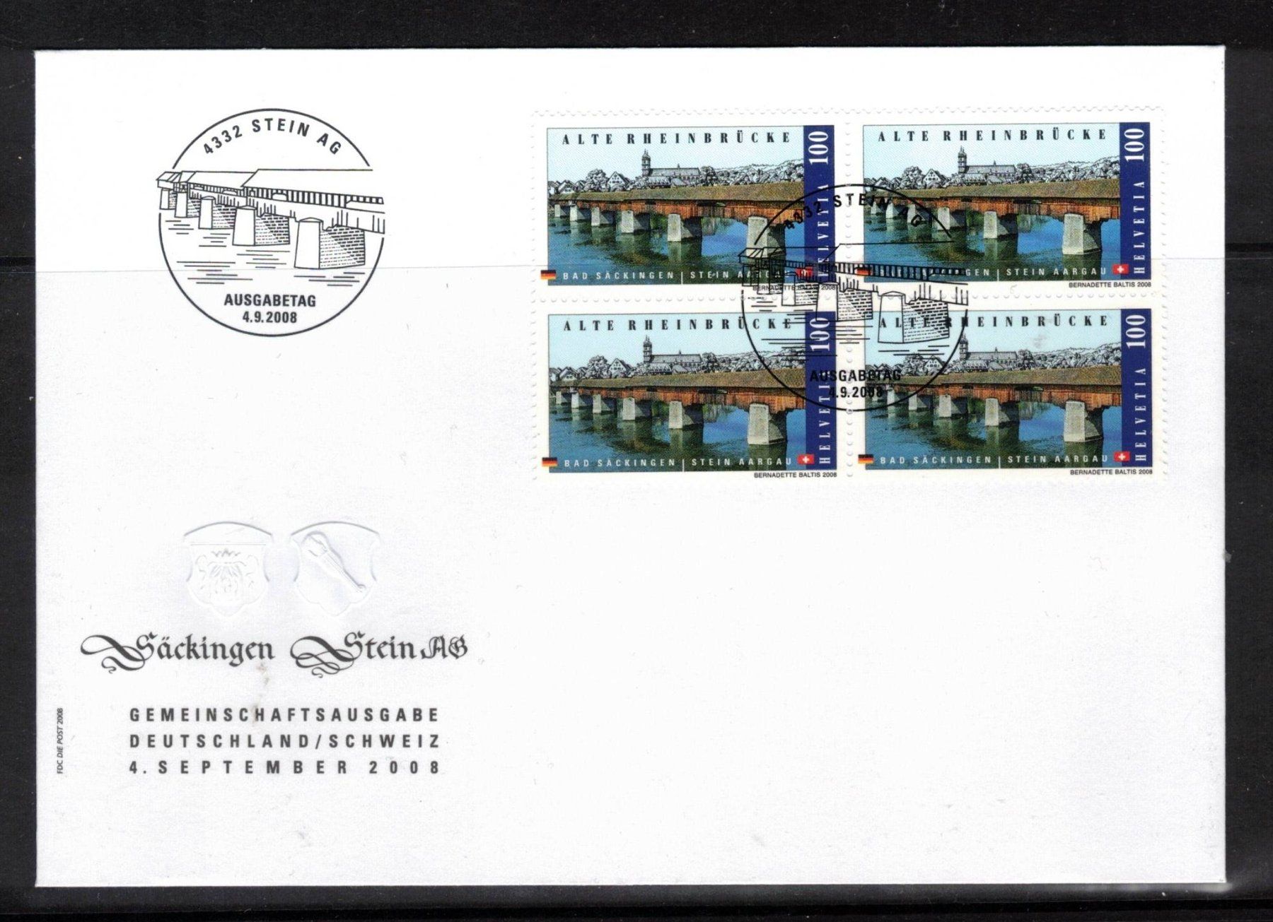 Alle Briefmarken: 2008  FDC 4er DE-CH  aus ABO – Neu (gemäss Beschreibung) aus Rheinau von loxis
