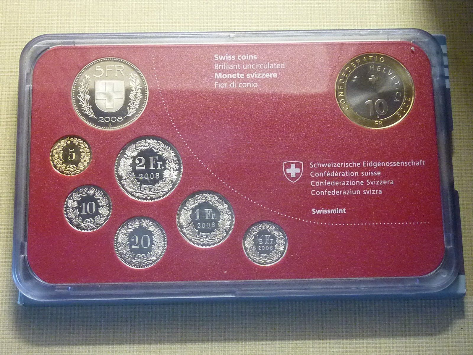 Tutti le monete: Schweizer Münzsatz 2008 Steinadler Stempelglanz. – Nuovo e nell'imballaggio originale da Seon venduto da aee_7gpz 1