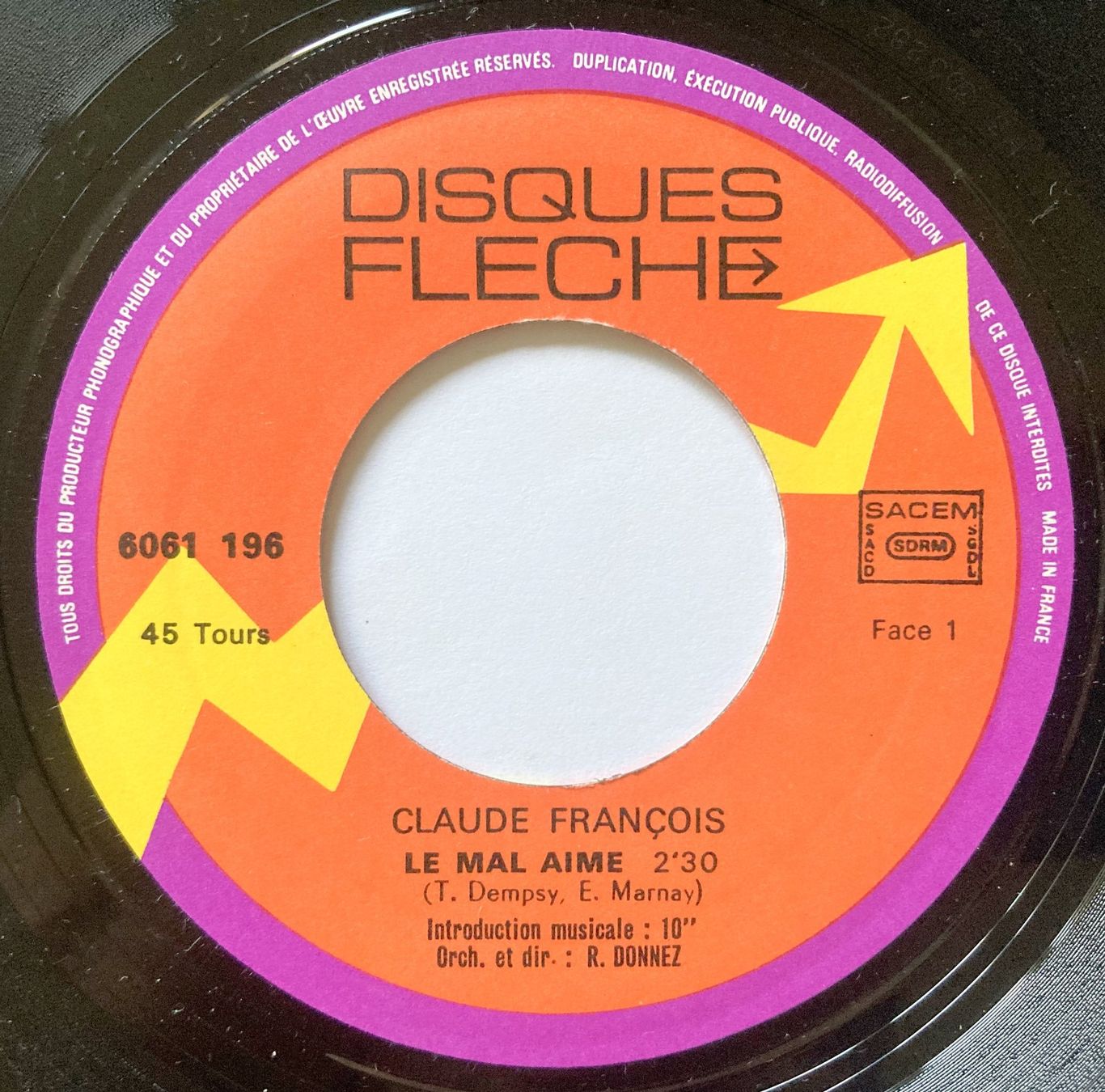 Schallplatten: CLAUDE FRANCOIS - LE MAL AIME – Gebraucht aus Bottens von hotter-than-hell 2