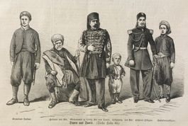 Orig. Holzschnitt 1870 - Typen aus Tunis, Tunesien