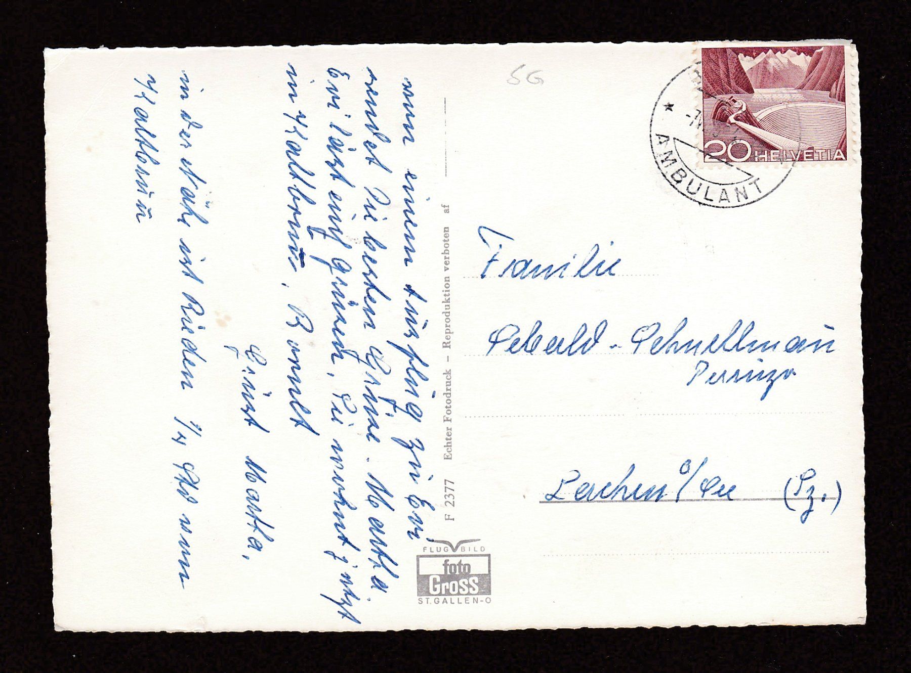 Cartoline postali: RIEDEN (SG) 1959 – Usato da Reiden venduto da cinfis 1