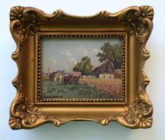 Harencz Joseph Ungarn Bauernhof Antikes Ölgemälde Landschaft