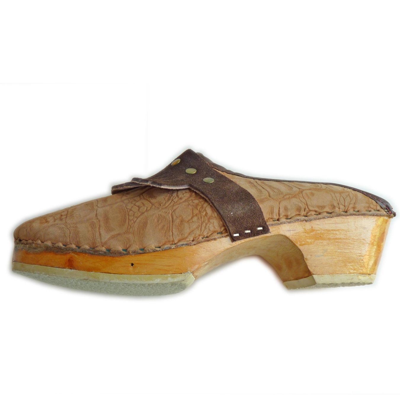 Damenschuhe: Clogs Gr. 38/39 Holzclogs Gummisohle Original VINTAGE 60s – Neu (gemäss Beschreibung) aus Brüttisellen von Buxus 1