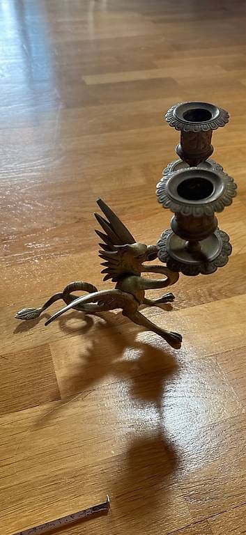 Portacandele: Messing Kerzenständer Drache alt  ggf antik Jugendstil – Usato da Basel venduto da Joshy03 2