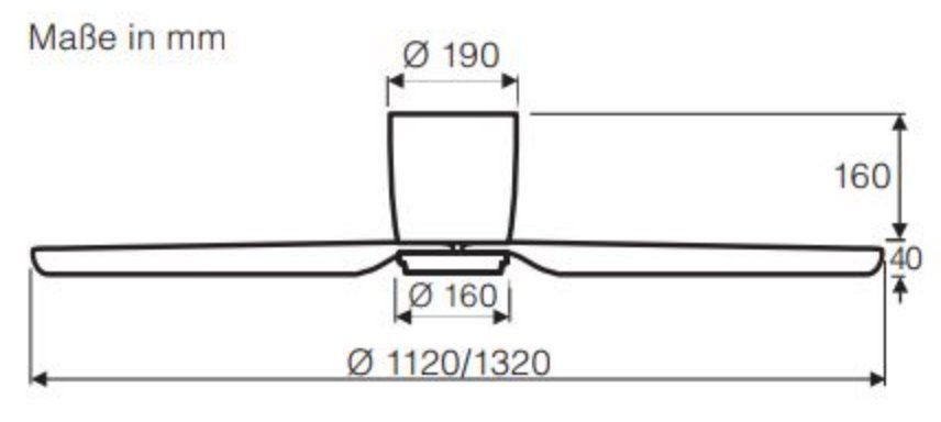 Ventilatori: Deckenventilator Eco Plano II - Ø132cm - silber -mit Leuchte – Nuovo e nell'imballaggio originale da Dagmersellen venduto da ZIPZAP8 4