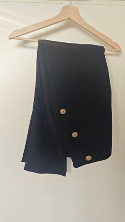 Zara Black Trousers,, Gold Button Detail, L