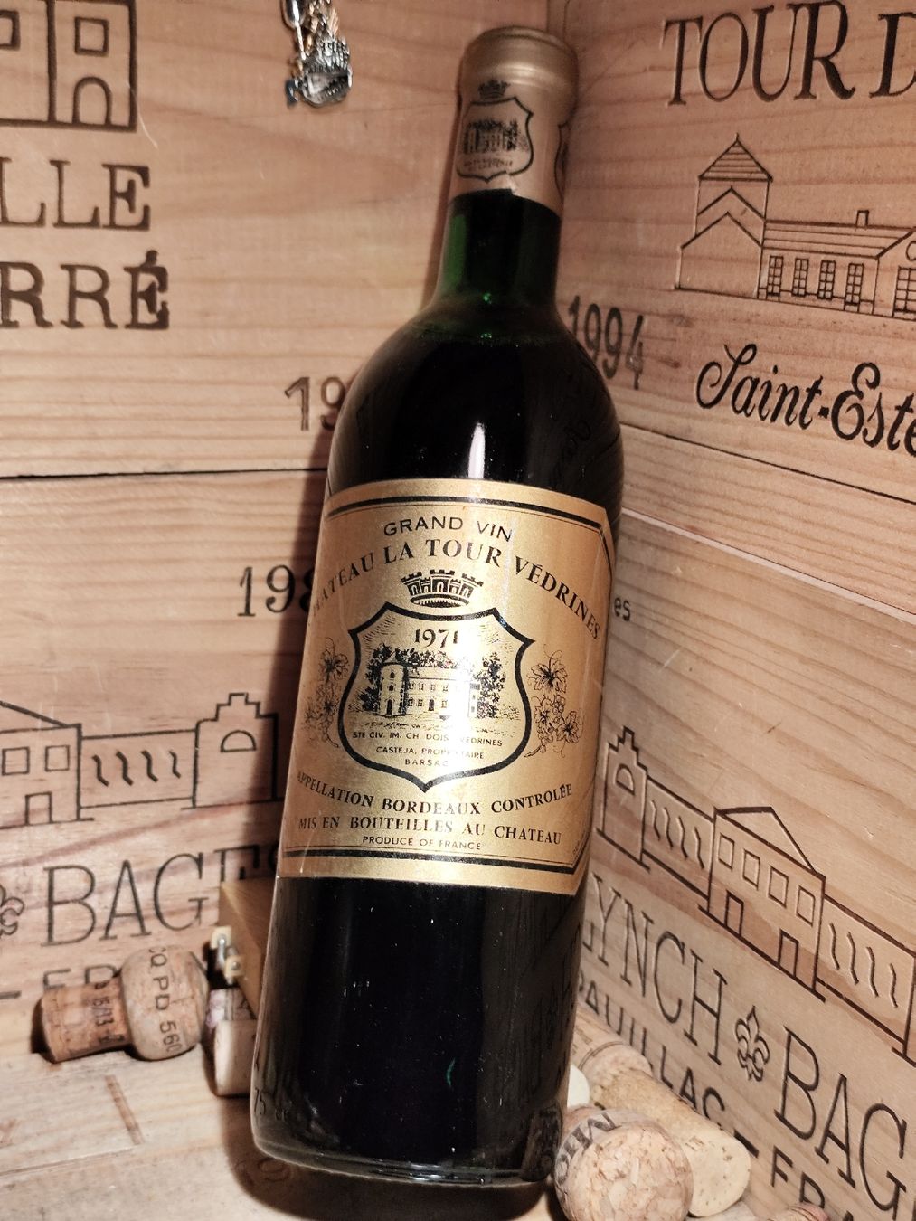 Vino: 1971 Chateau La Tour Vedrines – Nuovo e nell'imballaggio originale da Büsserach venduto da Vintage-vins 5