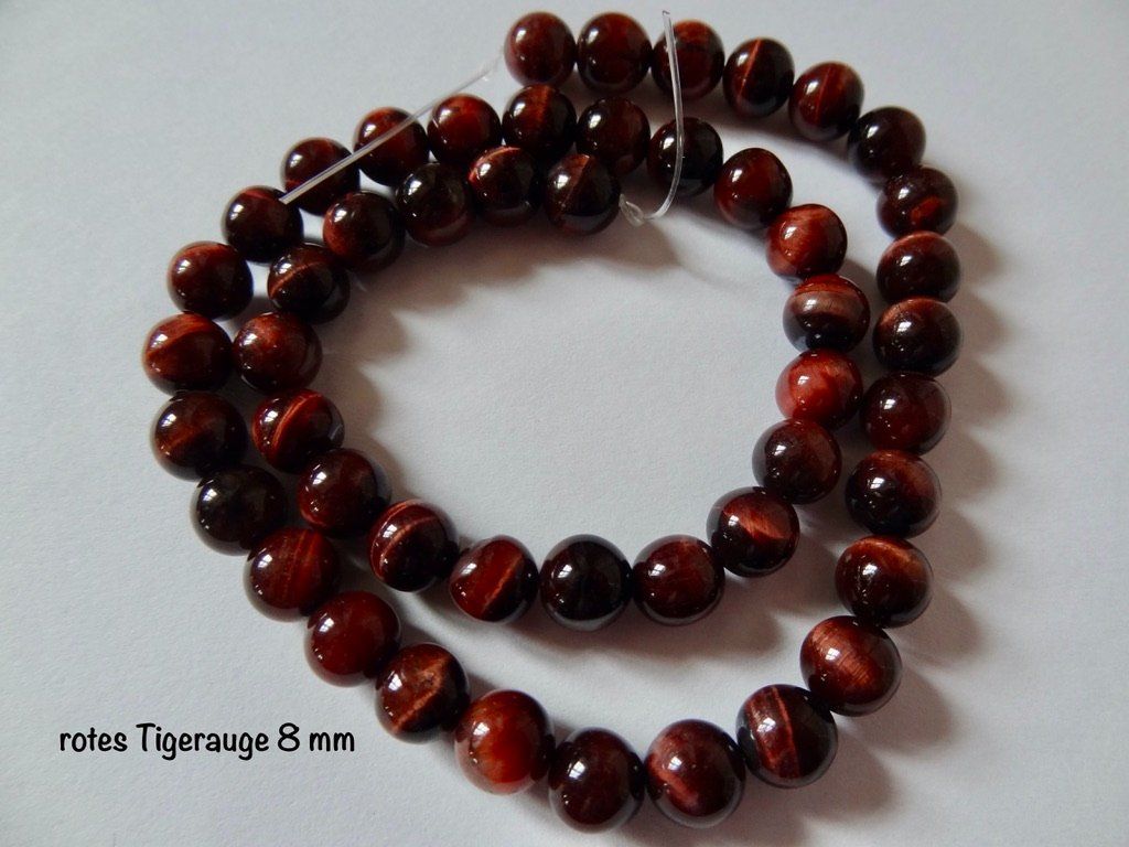 Pietre preziose: wunderschöne "rotes Tigerauge" Perlen 8mm - 1 Strang – Nuovo e nell'imballaggio originale da Ittenthal venduto da Hwaggis