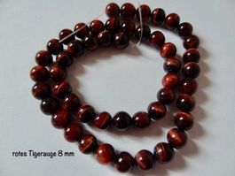 wunderschöne "rotes Tigerauge" Perlen 8mm - 1 Strang