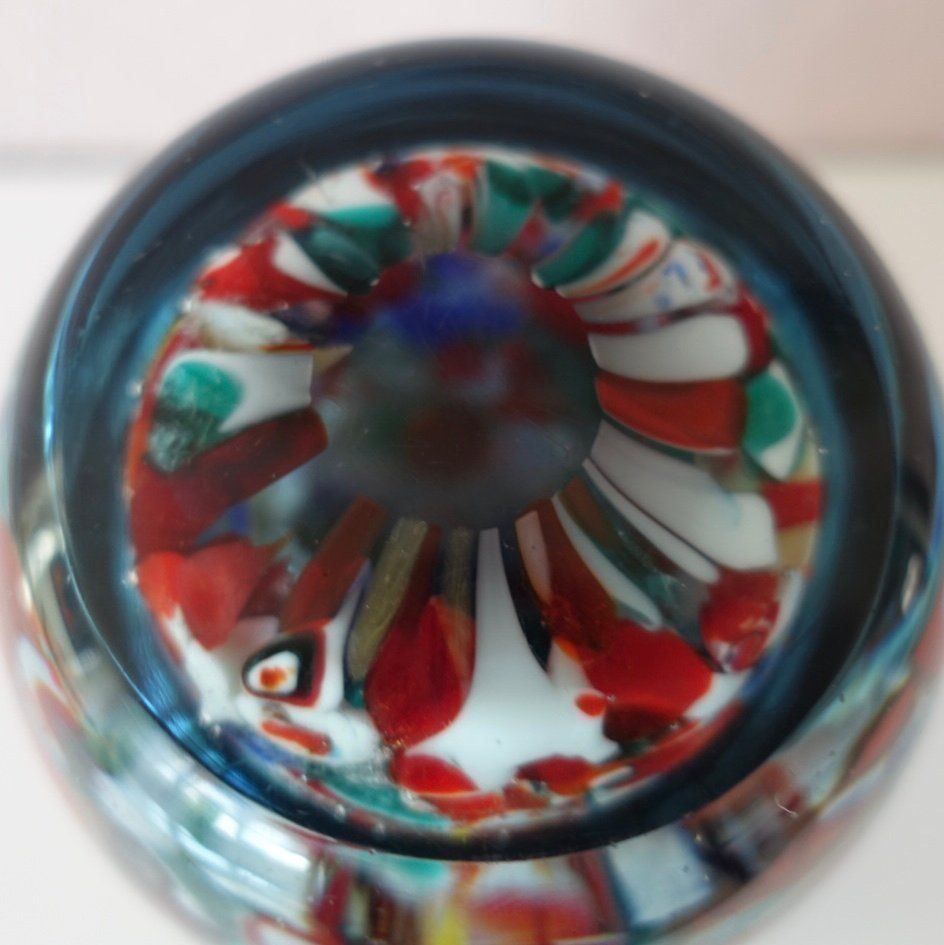 Bicchieri: Glas Ei _ alter 948gr schwerer, bunter Paperweight – Usato da Adliswil venduto da MeDuMe 3