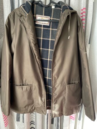 Thomas Burberry Jacke braun kariertes Futter Grösse S