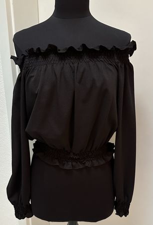Schwarze Carmenbluse Gr. M, Offshoulder, dehnbar