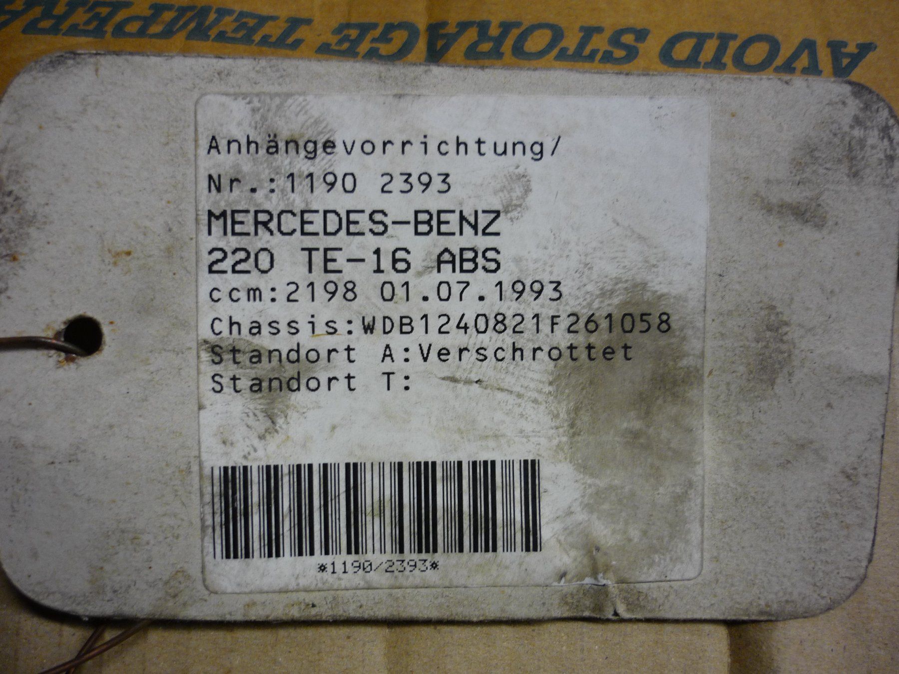 Mercedes-Benz Ganci per rimorchio: Anhängerkupplung Mercedes 220 TE-16 Oldtimer – Usato da Kerzers venduto da Ernst12345 3