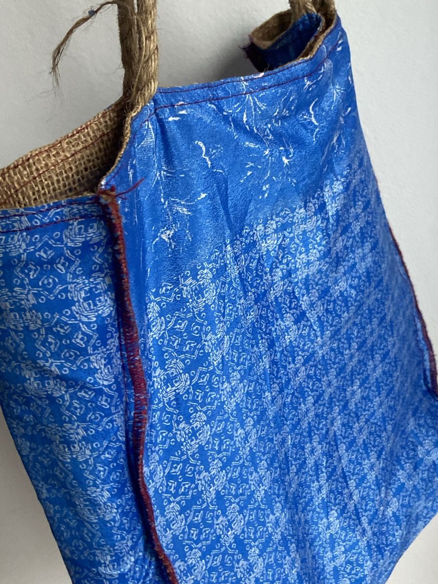 Borse: Blaue Einkaufstasche Jute Vintage – Usato da Zürich venduto da cas_x6pw 2