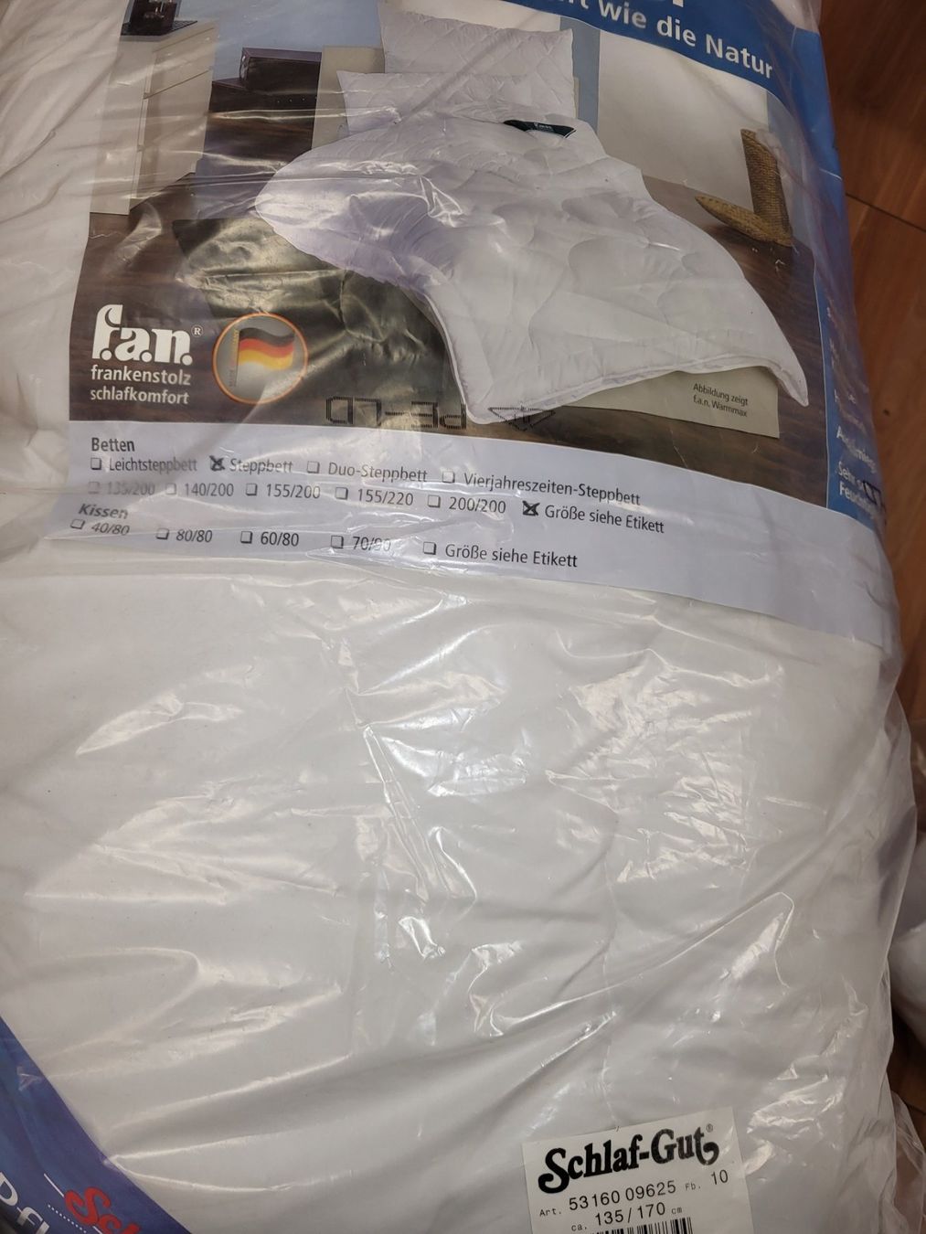 Coperte: Steppbett Duvet 135x170 Microfaser – Nuovo e nell'imballaggio originale da Schwarzenburg venduto da Flamingo07