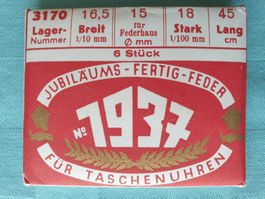 Jubiläums Fertigfeder Taschenuhr Nr. 1937 NEU OVP