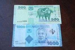 Tanzanie  2 billets différents