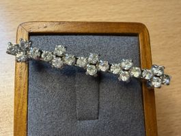 Antike Strass-Brosche, 7 cm lang