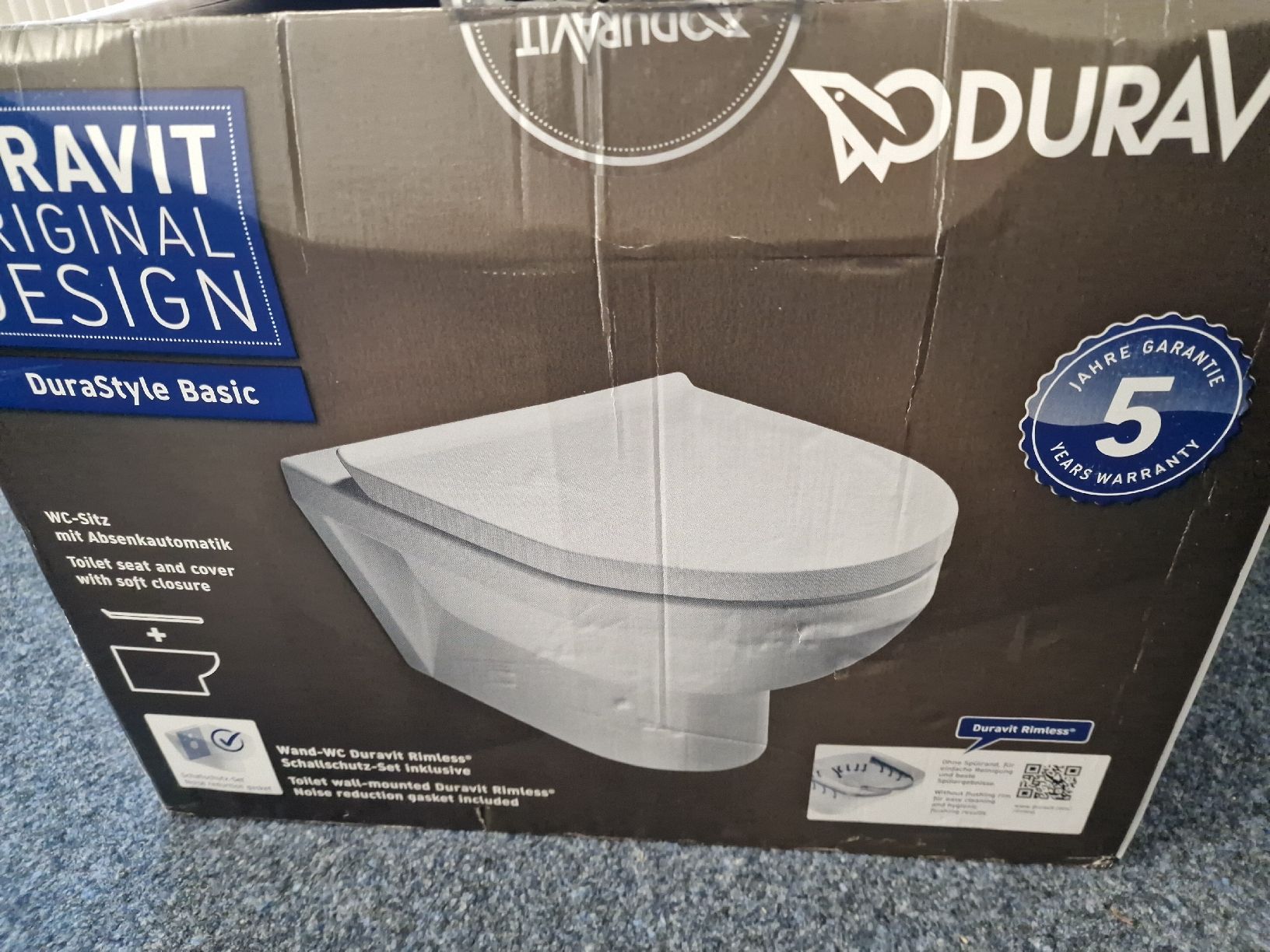 Duravit WC: Wand-WC Duravit Rimless DuraStyle Basic 459509 Neu – Nuovo e nell'imballaggio originale da Wäldi venduto da pos_r5ds