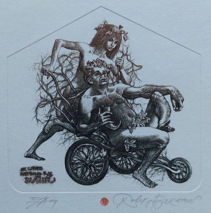 Dipinti: Exlibris Robert Baramov - Original Radierung signiert – Usato da Obfelden venduto da Exlibris-Art